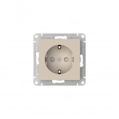 ATLASDESIGN РОЗЕТКА с заземлением со шторками, 16А, быстрозажимные клеммы, ПЕСОЧНЫЙ