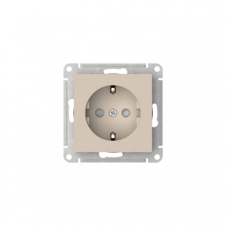 ATLASDESIGN РОЗЕТКА с заземлением со шторками, 16А, быстрозажимные клеммы, ПЕСОЧНЫЙ ATLASDESIGN РОЗЕТКА с заземлением со шторками, 16А, быстрозажимные клеммы, ПЕСОЧНЫЙ