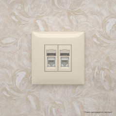 Avanti Розетка RJ-45 в стену, кат.6 двойная, ''Ванильная дымка''