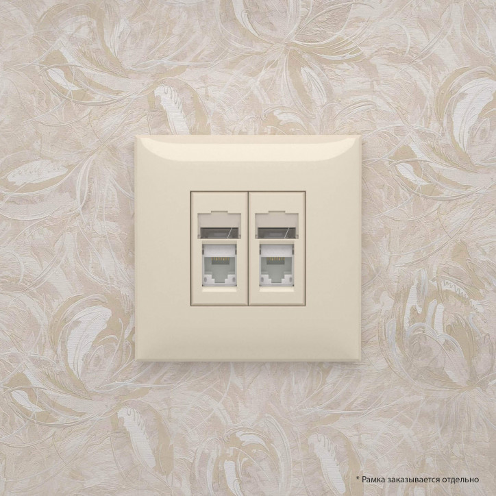 Avanti Розетка RJ-45 в стену, кат.6 двойная, ''Ванильная дымка''