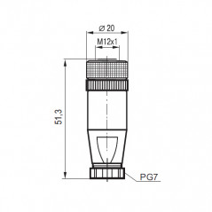 Соединитель CS S254R-3 (PG7)