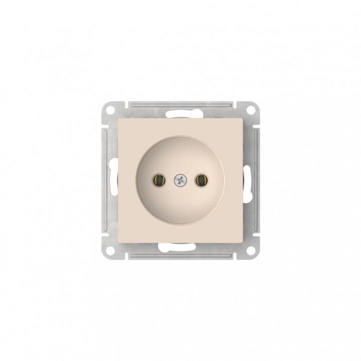 ATLASDESIGN РОЗЕТКА без заземления без шторок, 16А, быстрозажимные клеммы, БЕЖЕВЫЙ