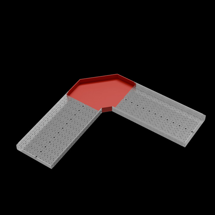 Угол горизонтальный 90 гр. 100х600 мм ПЛЮС INOX304 Угол горизонтальный 90 гр. 100х600 мм ПЛЮС INOX304