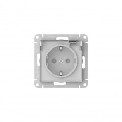 ATLASDESIGN AQUA РОЗЕТКА с заземлением со шторками с прозрачной крышкой ,16А, IP44, быстрозажимные клеммы,БЕЛЫЙ