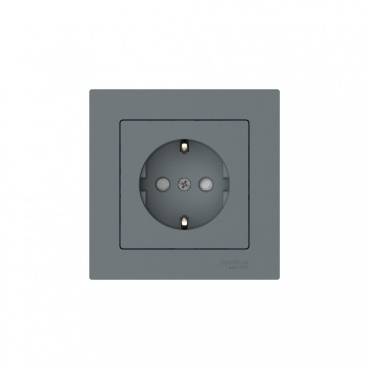 ATLASDESIGN РОЗЕТКА с заземлением со шторками, 16А, в сборе, быстрозажимные клеммы, ГРИФЕЛЬ