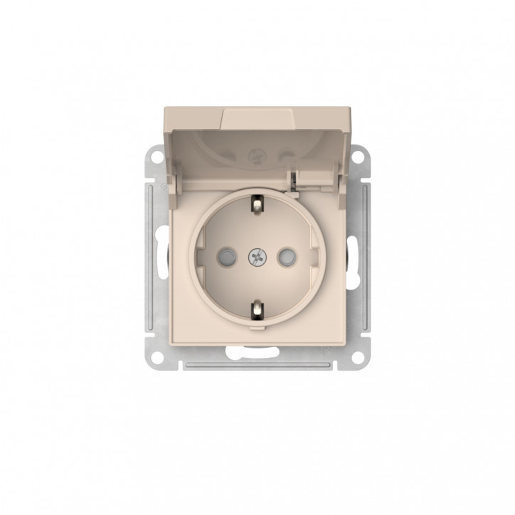 ATLASDESIGN РОЗЕТКА с заземлением со штораками с крышкой, 16А,IP20,мех., быстрозажимные клеммы, БЕЖЕВЫЙ ATLASDESIGN РОЗЕТКА с заземлением со штораками с крышкой, 16А,IP20,мех., быстрозажимные клеммы, БЕЖЕВЫЙ