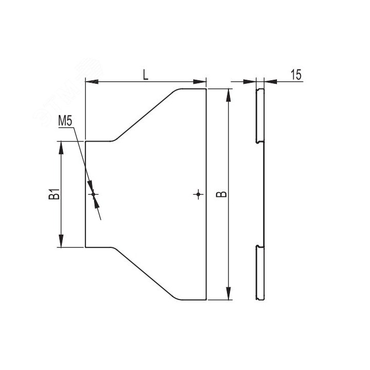 Крышка на переходник RRC симметричный 100/50 в комплекте с метизами и пластинами PTCE
