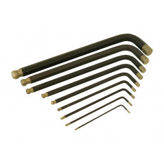 Набор шестигранных ключей с шариковым наконечником алмазное покрытие сталь S2 1.5-10'мм(1 комплект - 9шт)