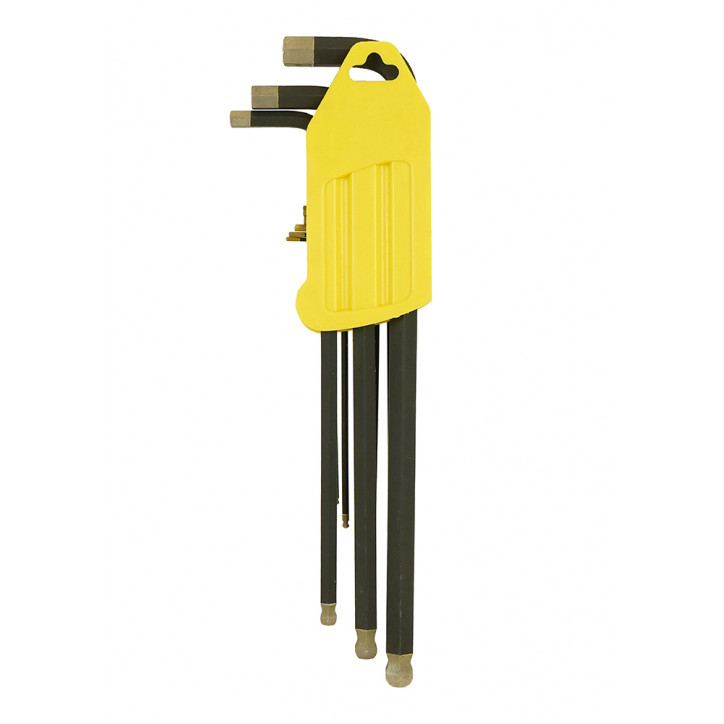 Набор шестигранных ключей супер-длинных сталь S2 шариковый наконечник алмазное покрытие 1.5-10'мм (1 комплект - 9 шт)