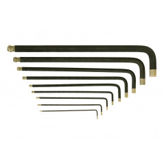 Набор шестигранных ключей супер-длинных сталь S2 шариковый наконечник алмазное покрытие 1.5-10'мм (1 комплект - 9 шт)