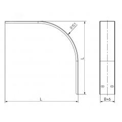 Крышка на угол вертикальный внешний 90 градусов 50х50, 1,2 мм, цинк-ламель, в комплекте с крепежными элементами необходимыми для