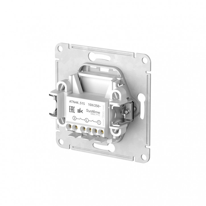 ATLASDESIGN AQUA 2-клавишный ВЫКЛЮЧАТЕЛЬ IP44, с х.5, 10АХ, быстрозажимные клеммы, АЛЮМИНИЙ