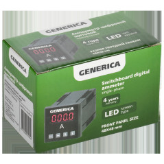 Амперметр цифровой щитовой однофазный 48х48мм LED GENERICA
