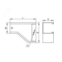 Переходник RRD правосторонний 600/500 H80 в комплекте с крепежными элементами и соединительными пластинами