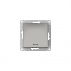 ATLASDESIGN 1-клавишный ПЕРЕКЛЮЧАТЕЛЬ с подсветкой, сх.6а, 10АХ, быстрозажимные клеммы, СТАЛЬ