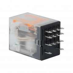 Реле миниатюрное промышленное общего назначения, 4CO, ком. ток 6А, AgSnO2, напряжение 24V DC, опция: тест-кнопка+светодиод+защит