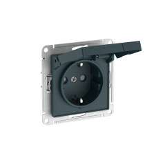 ATLASDESIGN РОЗЕТКА с заземлением со шторкой с крышкой, 16А, IP20, быстрозажимные клеммы, ИЗУМРУД