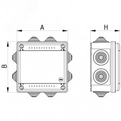 Коробка пластиковая FS с кабельными вводами и клеммниками IP55 100х100х50мм