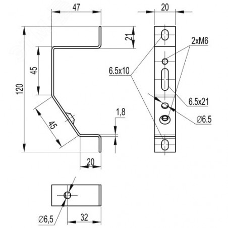 Кронштейн TSL для DIN реек