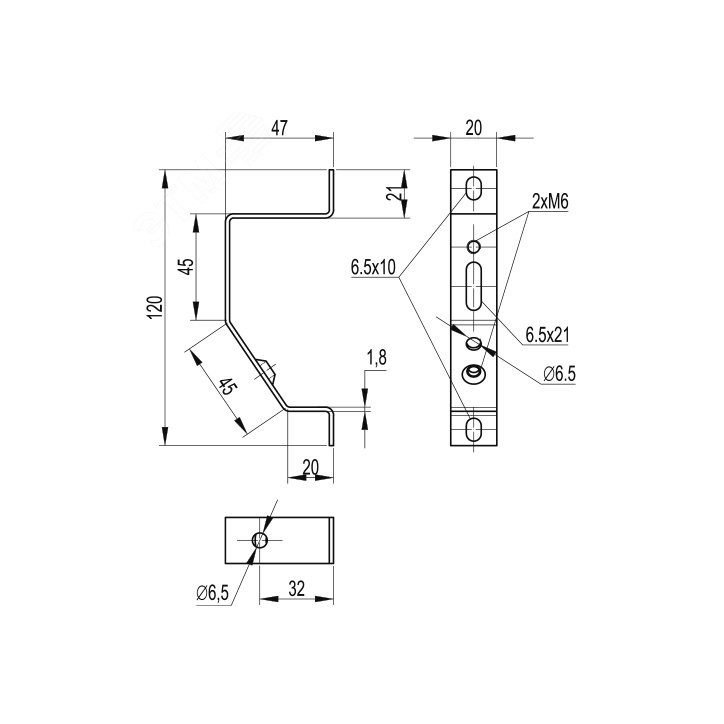 Кронштейн TSL для DIN реек Кронштейн TSL для DIN реек