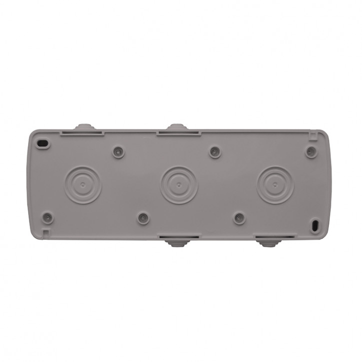 Клио блок наружный горизонтальный выключатель одноклавишный + розетка двухместная с прозрачной крышкой, IP54, с/з, 16А, 220В, се