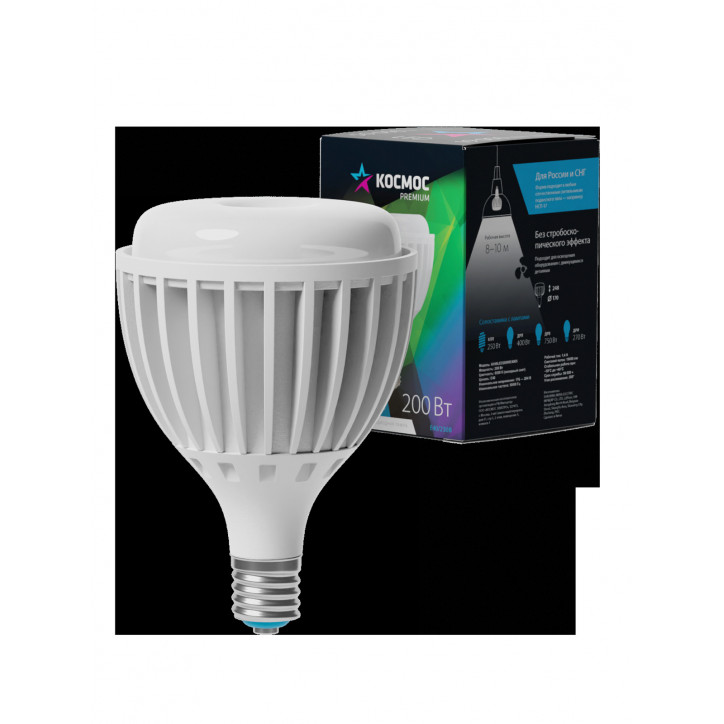 Лампа светодиодная LED 200Вт 220В Е40 D170х248 6500К холодный 19000 лм Лампа светодиодная LED 200Вт 220В Е40 D170х248 6500К холодный 19000 лм
