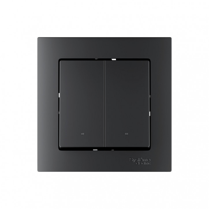 ATLASDESIGN SMART 2-кл. ВЫКЛЮЧАТЕЛЬ с подсв., Zigbee, сх.5, L+N, 10А, мех., КАРБОН ATLASDESIGN SMART 2-кл. ВЫКЛЮЧАТЕЛЬ с подсв., Zigbee, сх.5, L+N, 10А, мех., КАРБОН