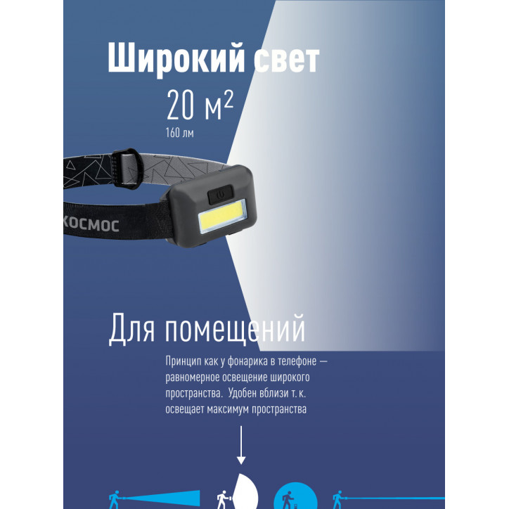 Фонарь налобный светодиодный , COB 3вт, 3*AAA Фонарь налобный светодиодный , COB 3вт, 3*AAA