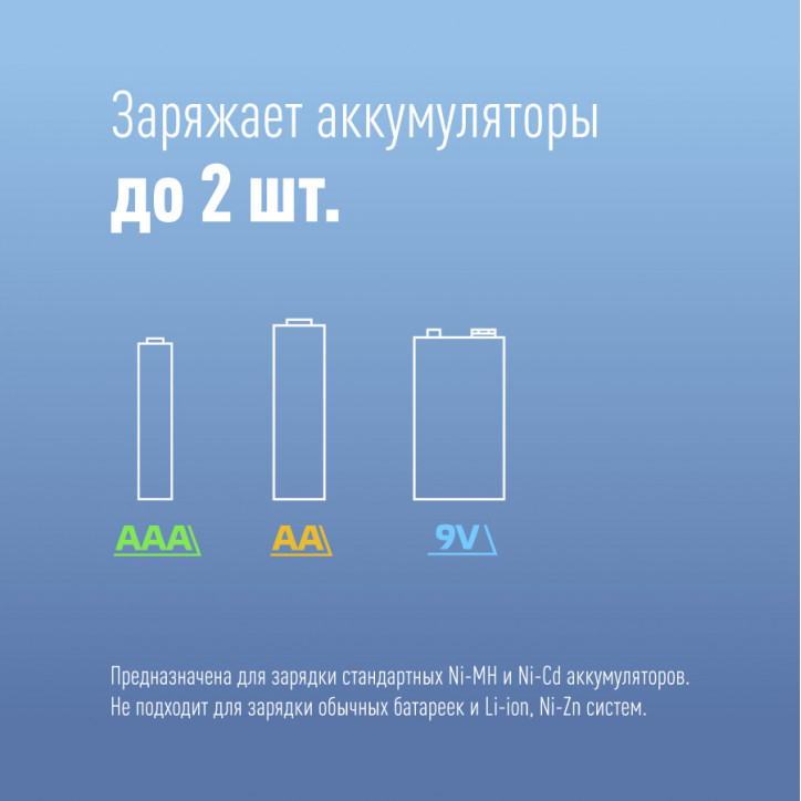 Зарядное устройство КОС-501 2xAA AAA NiMH/NiCD индикатор заряда Зарядное устройство КОС-501 2xAA AAA NiMH/NiCD индикатор заряда