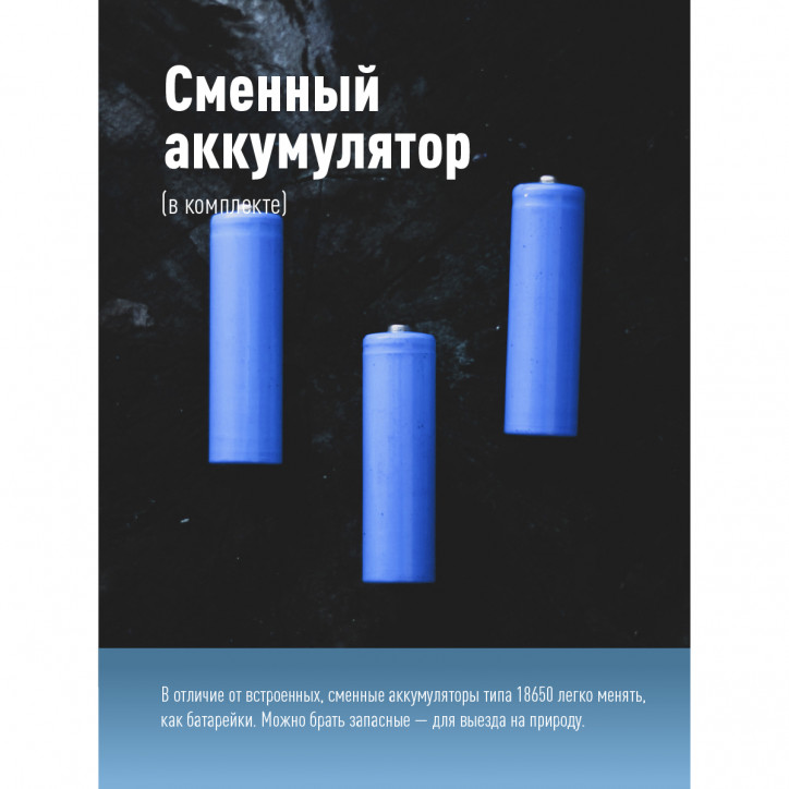 Фонарь налобный аккум/3ВтCOBLED/съемный Li-ion 18650 800mAh/ABS-пл/USB-шнур typeC