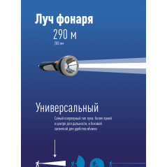 Фонарь ручной аккумуляторный, аккум. 4V 0,9 Ah, 280 Лм, 8 часов