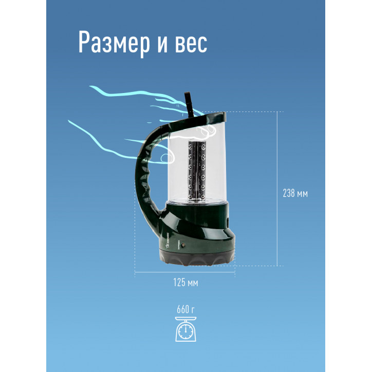 Фонарь-прожектор аккумуляторный , 16 LED + 24 LED, аккум. 4V 2Ah, 190Lm, 350Lm, 15 часов,