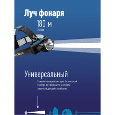 Фонарь налобный аккумуляторный , 3Вт XPE, 5Вт COB, 1200Mah LI-On, зар. Micro USB