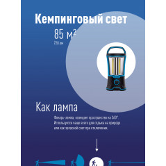Фонарь кемпинговый аккумуляторный , 4х3W COB LED, аккум. 4V 2Ah, 720Lm, 13 часов,