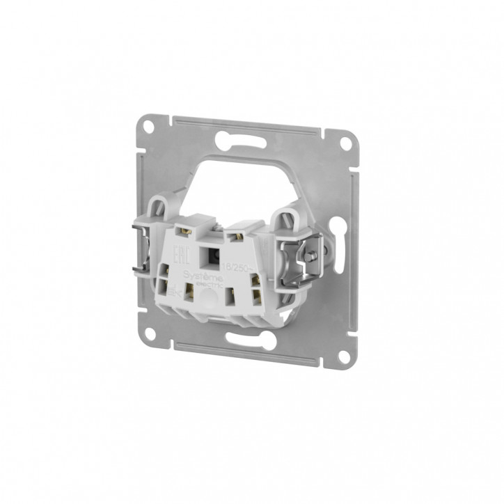 GLOSSA РОЗЕТКА без заземления, 16А, быстрозажимные клеммы, БЕЛЫЙ