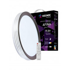 Светильник светодиодный ДБО-75 настенно-потолочный управляемый AFINA 230В 3000-6500K 6000Лм 485x90мм