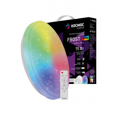 Светильник светодиодный ДБО-75 настенно-потолочный управляемый FROST-RGB 230В 3000-6500K 4400Лм 495x85мм с RGB подсветкой