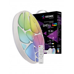 Светильник светодиодный ДБО-75 настенно-потолочный управляемый SHELL RGB 230В 3000-6500K 6000Лм 500x80мм с RGB подсветкой