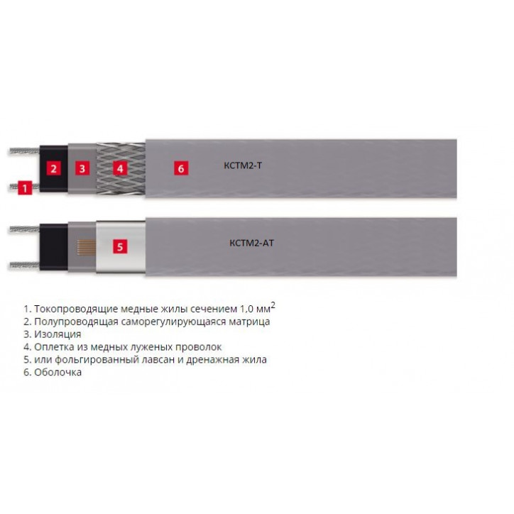 Кабель нагревательный саморегулирующийся 17КСТМ2-АТ Кабель нагревательный саморегулирующийся 17КСТМ2-АТ
