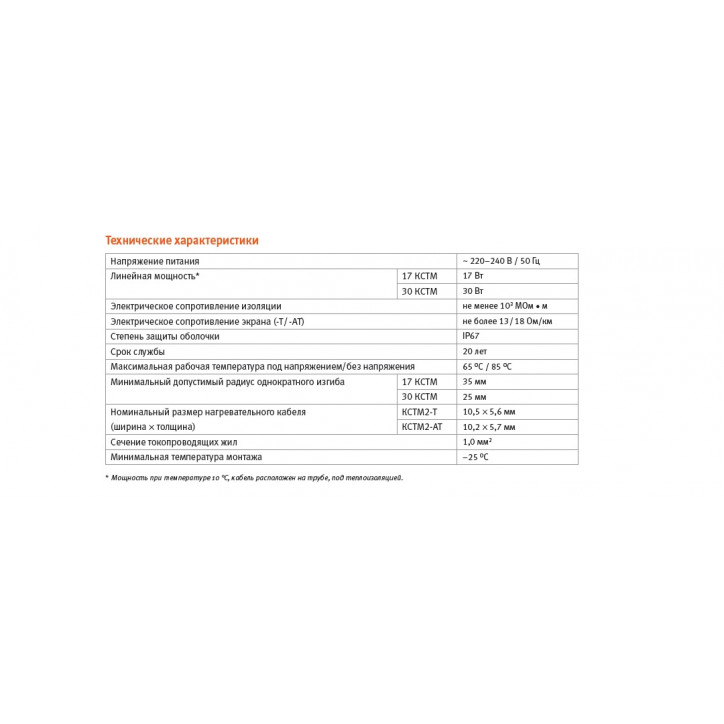 Кабель нагревательный саморегулирующийся 17КСТМ2-АТ Кабель нагревательный саморегулирующийся 17КСТМ2-АТ