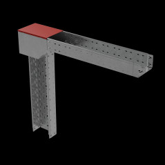 Крышка угла верт. внеш. 400 мм с разворотом трассы на 90 гр. ПЛЮС INOX304