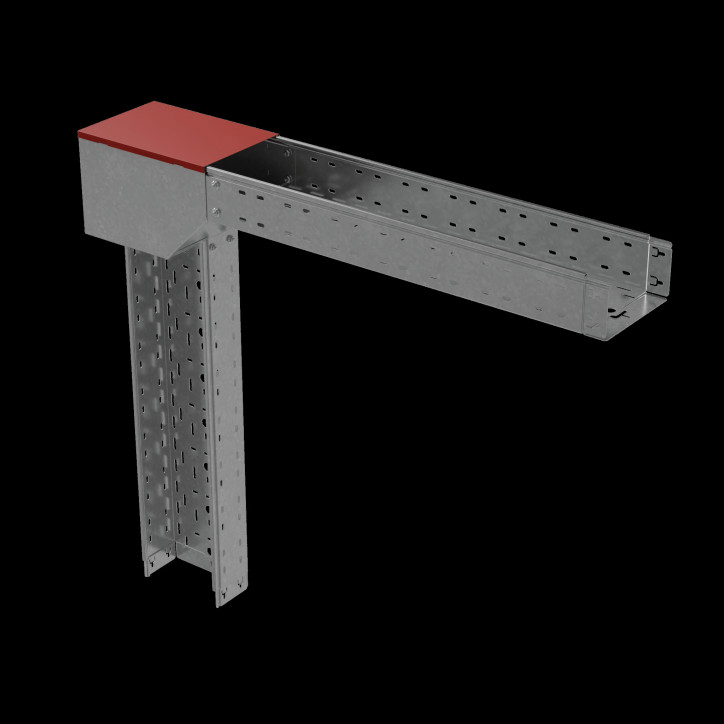 Крышка угла верт. внеш. 300 мм с разворотом трассы на 90 гр. ПЛЮС INOX304