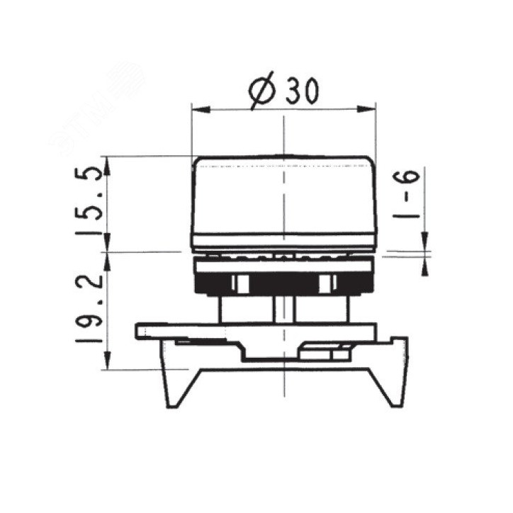 Кнопка красная без фиксации плоская