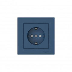 ATLASDESIGN РОЗЕТКА с заземлением со шторками, 16А, в сборе, быстрозажимные клеммы, АКВАМАРИН