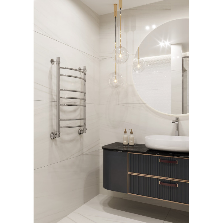 Полотенцесушитель ДВИН L 60/50 Водяной 1'-1/2' К1 Полированный Полотенцесушитель ДВИН L 60/50 Водяной 1'-1/2' К1 Полированный