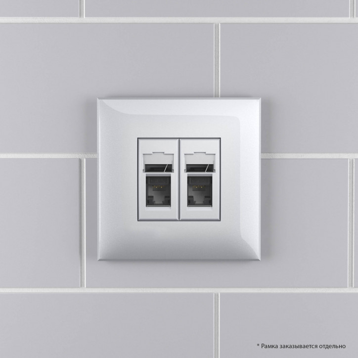 Avanti Компьютерная розетка RJ-45 в стену кат.5e двойная Закаленная сталь Avanti Компьютерная розетка RJ-45 в стену кат.5e двойная Закаленная сталь