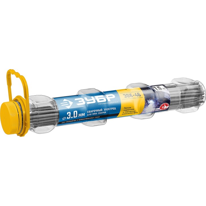 Электроды ЗОК-46 рутил-целлюлозный, d 3.0x350 мм, 1,5 кг в ПВХ тубе, Профессионал. Электроды ЗОК-46 рутил-целлюлозный, d 3.0x350 мм, 1,5 кг в ПВХ тубе, Профессионал.