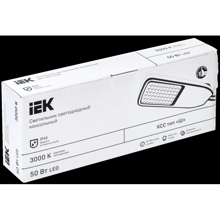 Светильник LED консольный уличный ДКУ 1004-50Ш 3000К IP65 серый