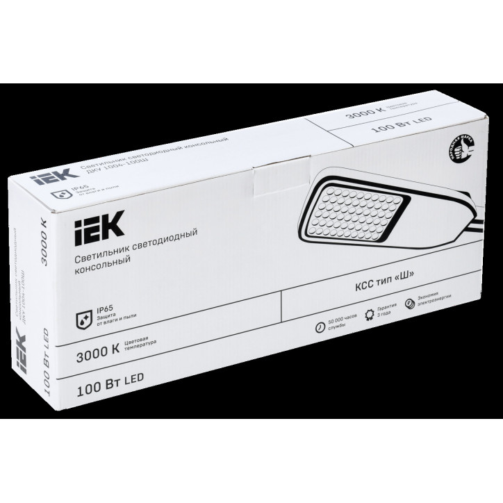 Светильник LED консольный уличный ДКУ 1004-100Ш 3000К IP65 серый