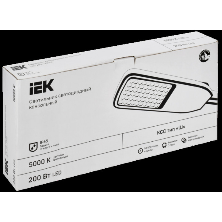 Светильник LED консольный уличный ДКУ 1004-200Ш 5000К IP65 серый